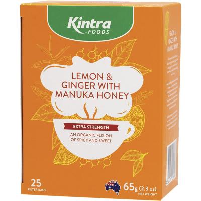 Herbal Tea Bags Lemon & Ginger with Manuka Honey 25pk