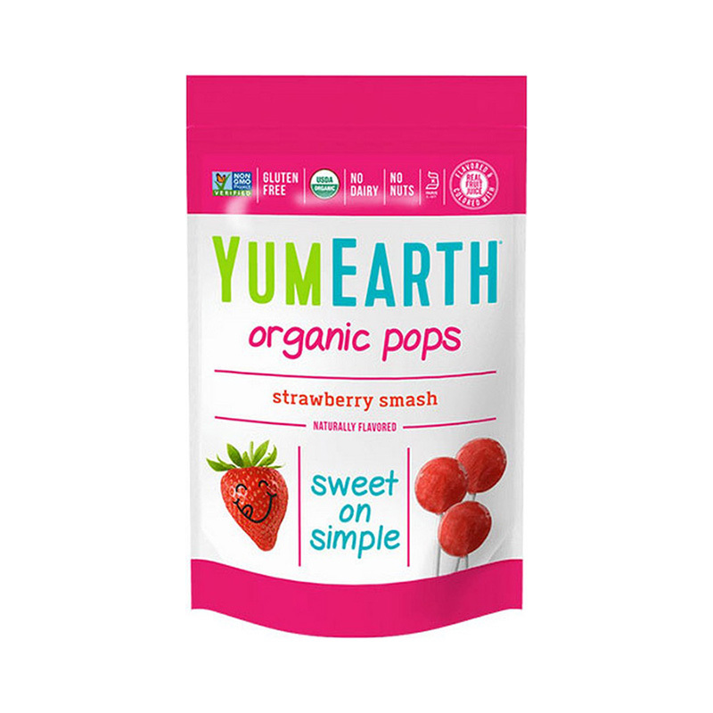 YUMEARTH Organic Lollipops Bags Strawberry 6x85g/14 lollipops per bag