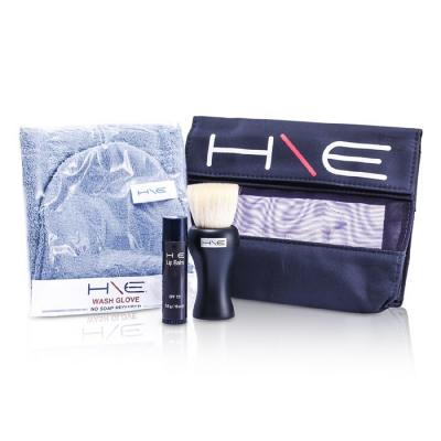 Jane Iredale H\E Minerals Kit: Lip Balm SPF 15 + Facial Brush + Wash Glove + Bag 3pcs+1bag