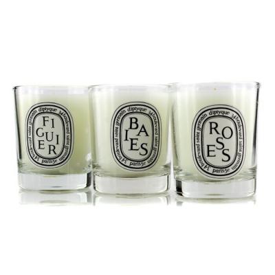 Diptyque Mini Candle Coffret: (Baies, Figuier, Roses) 3x 70g/2.4oz