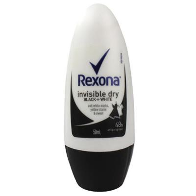 Rexona 50ml Deodorant Roll On Invisible Dry Black & White 6 pieces Inner