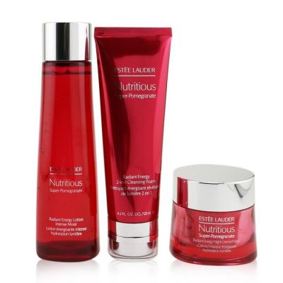 Estee Lauder Nutritious Super-Pomegranate Overnight Radiance Collection: Cleansing Foam 125ml+Lotion Intense Moist 200ml+Night Creme 50ml 3pcs