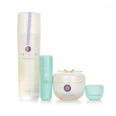 Tatcha Essence Bundle: The Essence Plumping Skin Softener 150ml + The Silk Cream 50ml + Water Cream 5ml + Texture Tonic 25ml 4pcs