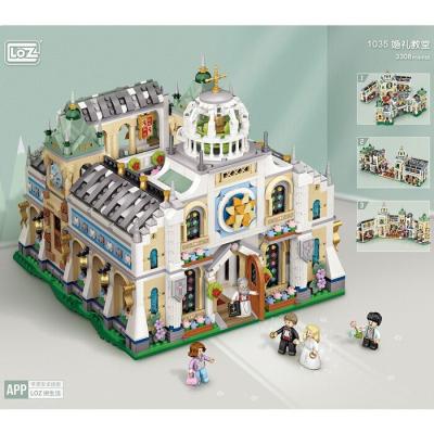 LOZ Mini Blocks - Retractable Wedding Chapel Building Bricks Set 40 x 28 x 9.5cm