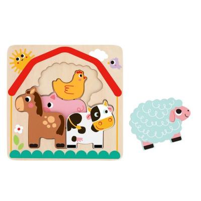 Tooky Toy Co Multi-layered Farm Puzzle 17x17x2cm