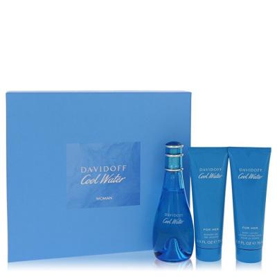 Davidoff Cool Water 3pc Set - Eau De Toilette & Body Lotion 75ml & Shower Gel 75ml 100ml