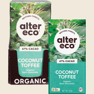 Chocolate Organic Dark Coconut Toffee 12x80g