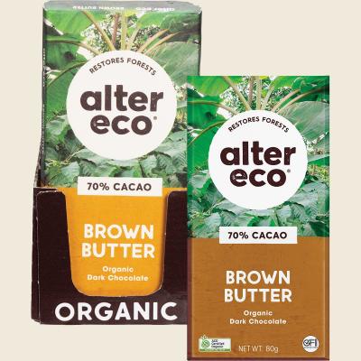 Chocolate Organic Dark Brown Butter 12x80g