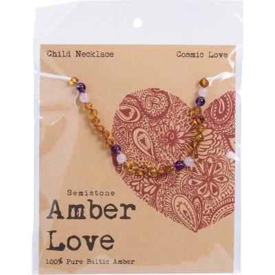 Children's Necklace 100% Baltic Amber Cosmic Love 33cm