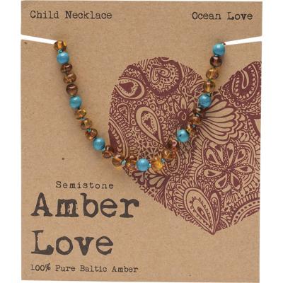 Children's Necklace 100% Baltic Amber Ocean 33cm
