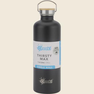 Stainless Steel Bottle Matte Black 'Thirsty Max' 1.6L