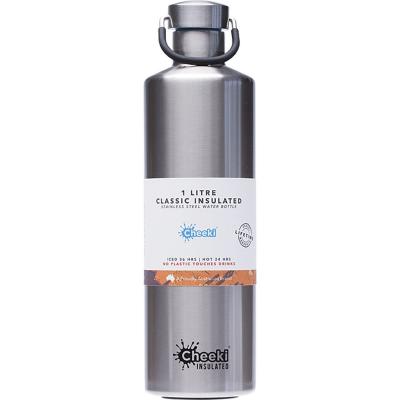 Stainless Steel Bottle Insulated Silver 1L