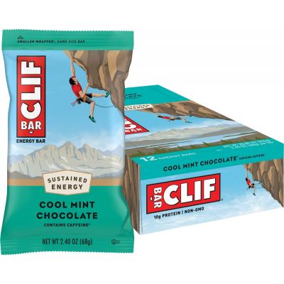 Clif Energy Bar Cool Mint Choc 49mg Caffeine 12x68g