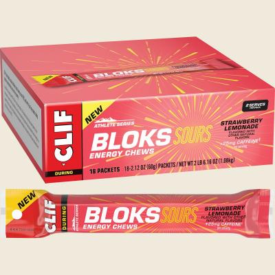 Bloks Energy Chews Sour Strwby Lemonade 25mg Caffeine 18x60g