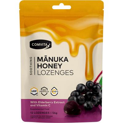 Manuka Honey Lozenges Elderberry Extract & Vitamin C 12x4.5g