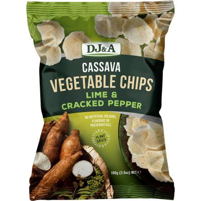 Cassava Vegetable Chips Lime & Cracked Pepper 5x100g