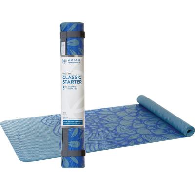 Yoga Mat Classic Starter 3mm Blue Flower 61cm x 173cm
