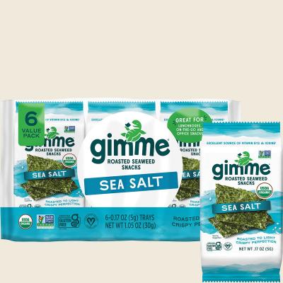 Roasted Seaweed Snacks Sea Salt 6x5g