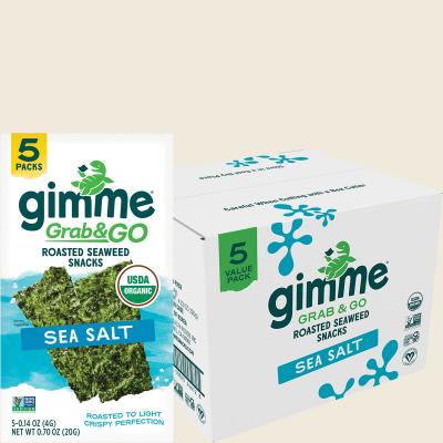 Roasted Seaweed Snacks Grab & Go Sea Salt 6x20g