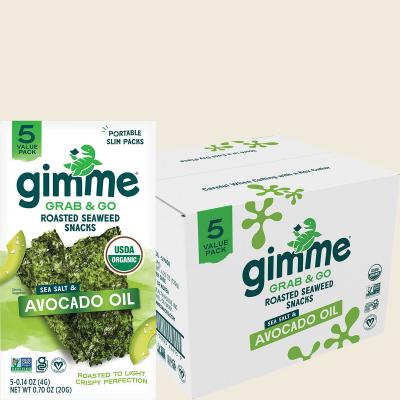 Roasted Seaweed Snacks Grab & Go Sea Salt & Avocado Oil 6x20g