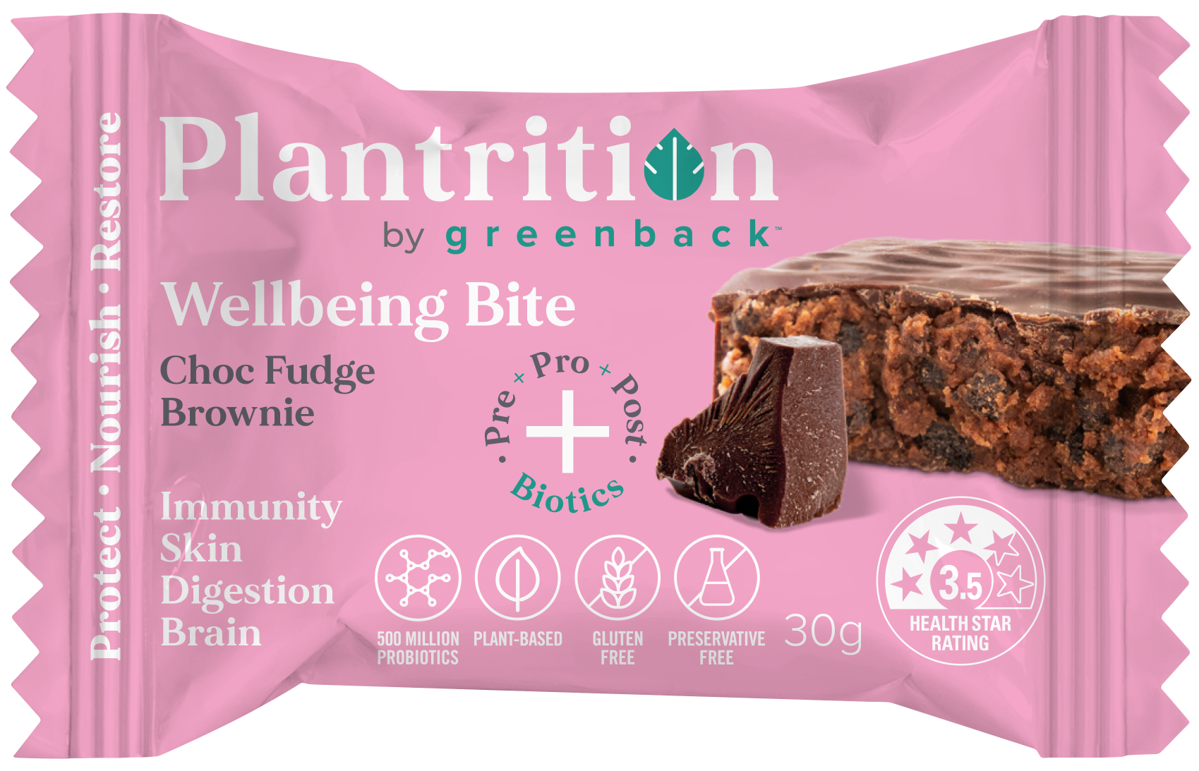 Plantrition by Greenback Bite Choc Fudge Brownie 12x30g