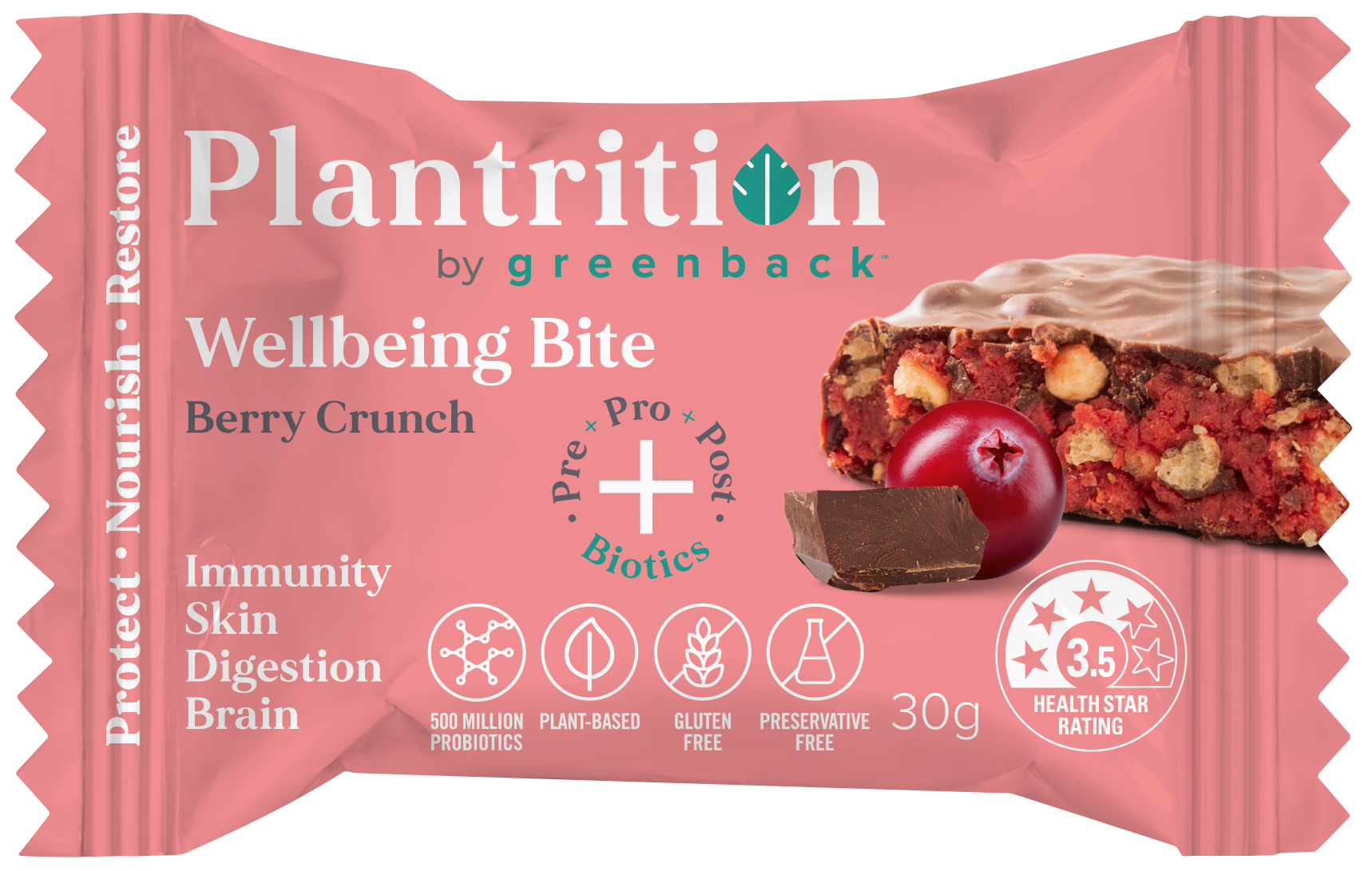 Plantrition by Greenback Bite Berry Crunch 12x30g