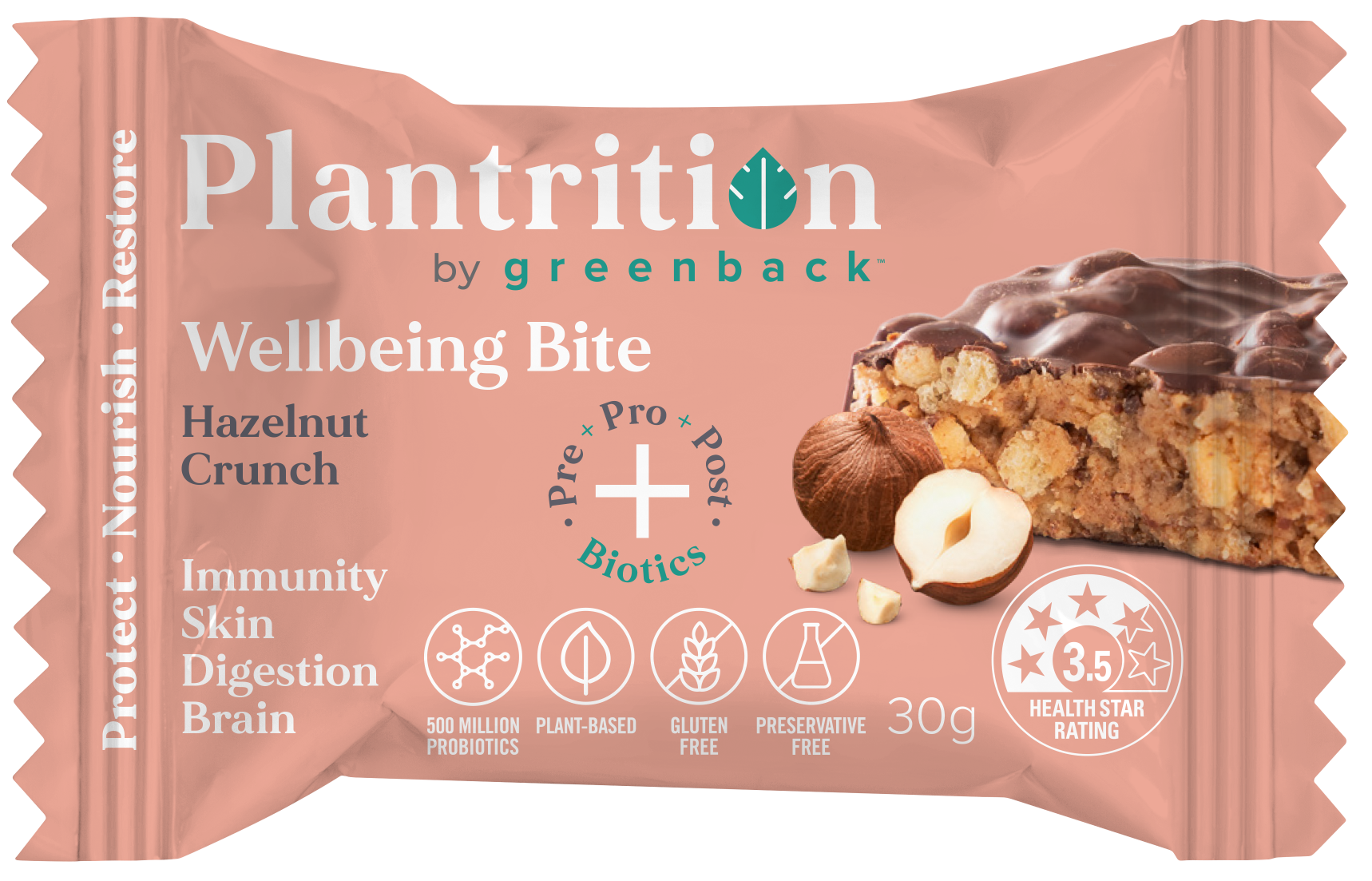 Plantrition by Greenback Bite Hazelnut Crunch 12x 30g
