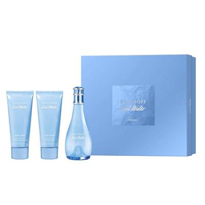Davidoff Cool Water Woman 3pc Set - Eau De Toilette & Body Lotion 75ml & Shower Gel 75ml 100ml