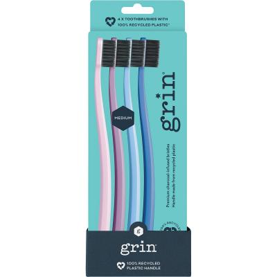 100% Recycled Toothbrush Medium Purple 8x4pk