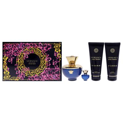 Versace Dylan Blue 4pc Set - Eau De Parfum & Body Lotion & Shower Gel & Mini 100ml
