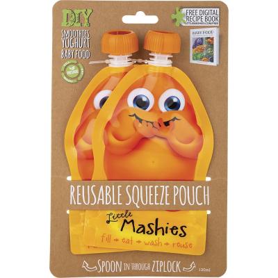 Reusable Squeeze Pouch Orange 2x130ml
