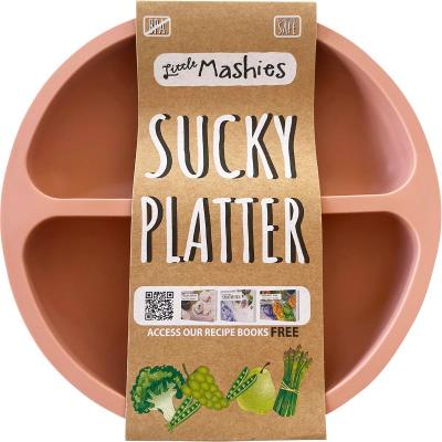 Silicone Sucky Platter Plate Blush Pink