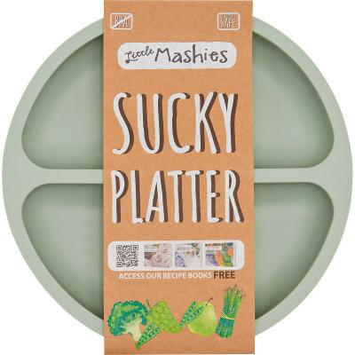 Silicone Sucky Platter Plate Olive