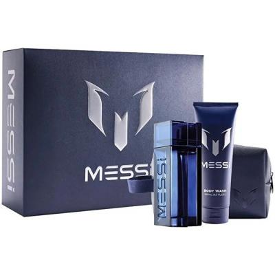 Messi 3 Piece Gift Set Eau De Parfum Body Wash 250ml Premium Travel Bag 100ml
