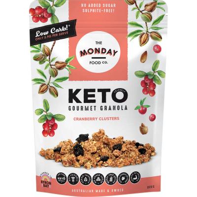 Keto Gourmet Granola Cranberry Clusters 800g