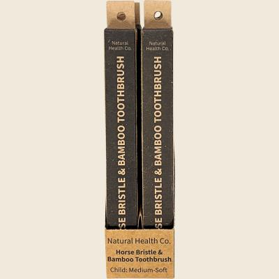 Horse Bristle & Bamboo Toothbrush Child Med-Soft 12x1pk