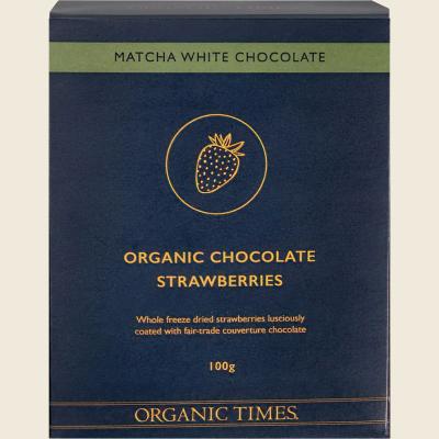 Matcha White Chocolate Strawberries 100g