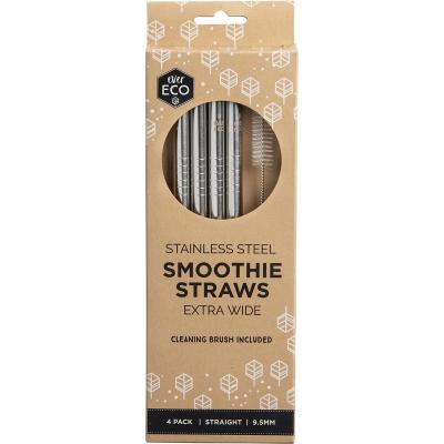 Stainless Steel Straws Straight Smoothie 4pk