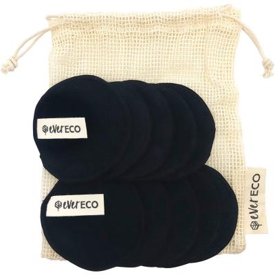 Reusable Bamboo Makeup Removal Pads Black with Wash Bag 10pk