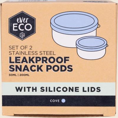 Stainless Steel Leakproof Snack Pods Cove 2pk