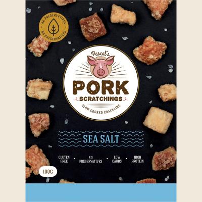 Slow Cooked Crackling Sea Salt 100g