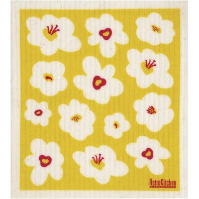 100% Compostable Sponge Cloth Retro Flowers