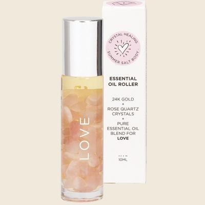 Essential Oil Roller 24K Gold Love Rose Quartz 10ml