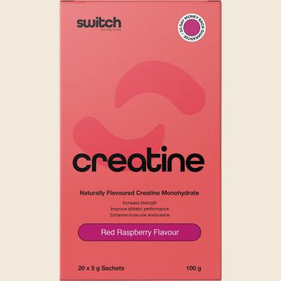 Creatine Monohydrate Sachets Red Raspberry 20x5g