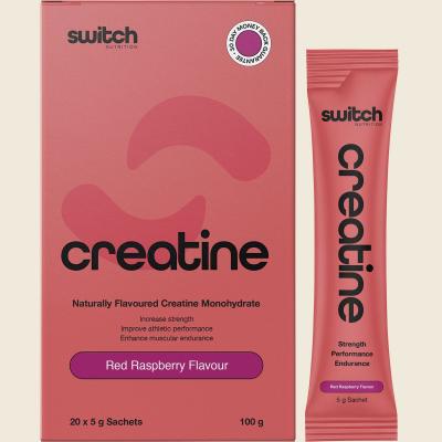 Creatine Monohydrate Sachets Red Raspberry 20x5g