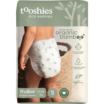 74% Organic Bamboo Nappies Size 5 Walker 13-18kg 2x32pk