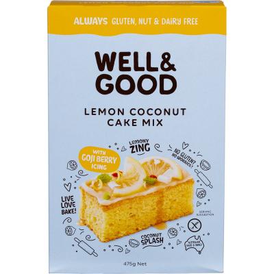 Lemon Coconut Cake Mix with Goji Berry Icing 475g