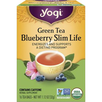 Herbal Tea Bags Green Tea Blueberry Slim Life 16pk